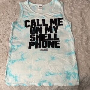 PINK Victoria's Secret Blue Tie-Dye Tank Top